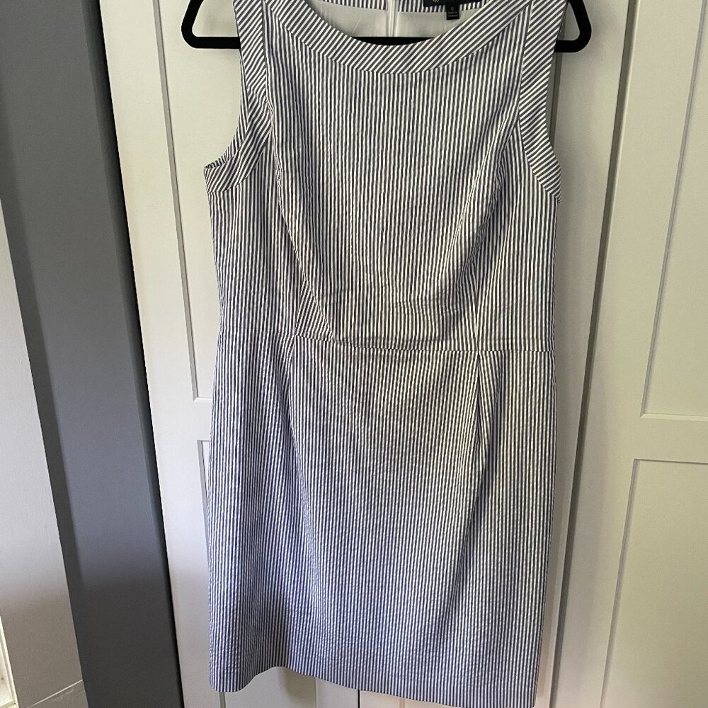 Dress - Brooks Brothers - Navy and White Seersucker